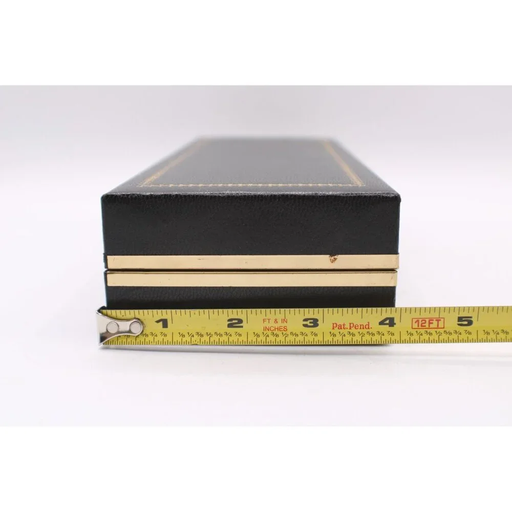 Vtg 1960s Black Red Accessory Jewelry Storage Box Compartments Gold Airline Logo